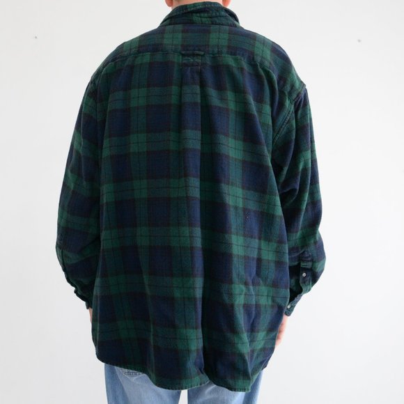 Green and Blue Plaid Men's Shirt - Picture 3 of 11